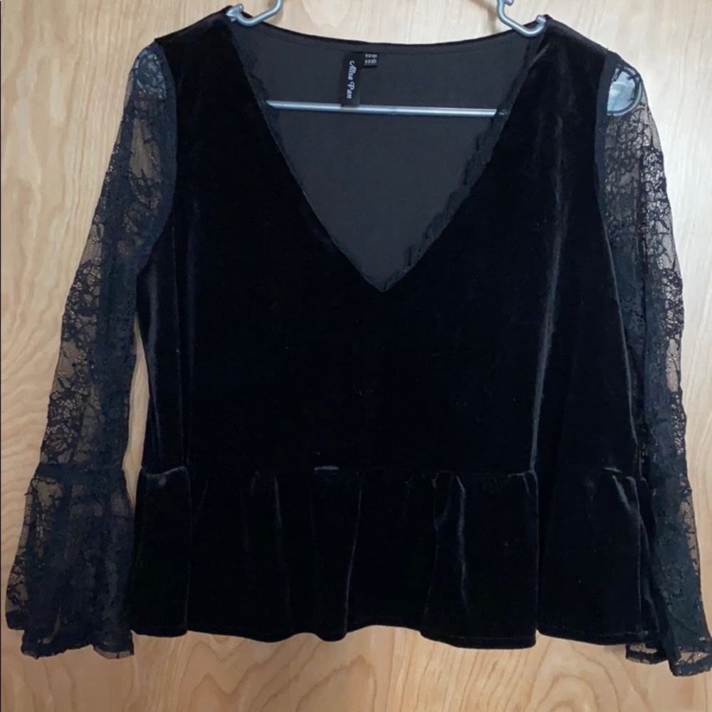 Black velvet shirt